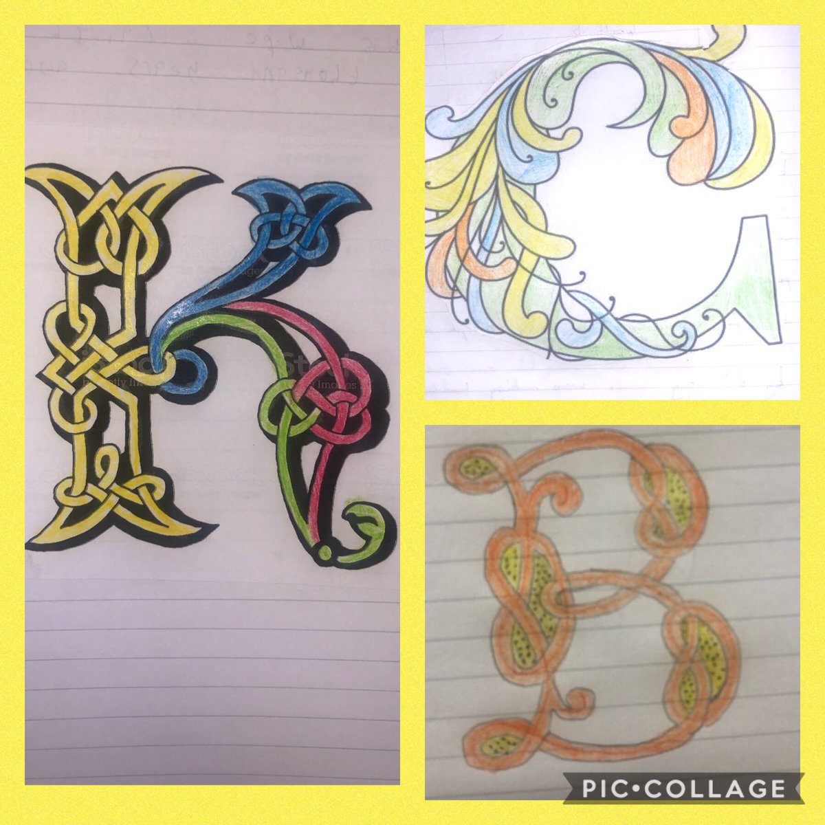 re_cbsomagh's tweet image. 8A and 8C produced some beautiful work when studying the Bible. We copied the monks and tried writing scripture with some illuminated letters. @cbsomagh #celticart #religiouseducation
