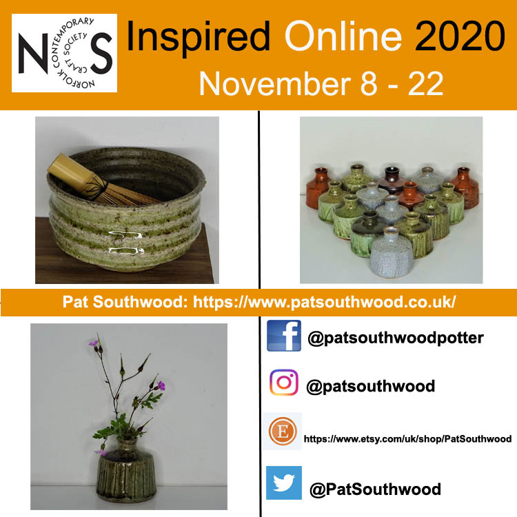 NCCSCreatives's tweet photo. @PatSouthwood creates wood fired ceramics with a Japanese aesthetic. She has developed her own glazes using local Norfolk materials such as thatching reed.
Check out her Etsy shop for available work:
https://t.co/p2eJ5CwGTP

#womenwhowoodfire
#norfolkpotter
#norfolkccsociety https://t.co/CRjlc550eP