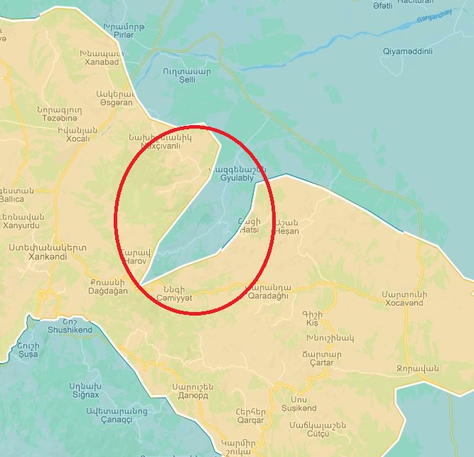 5) Give geographical consistence to territory. Although all the territory in NK is connected, there are some Azeri "land entries" (see clearly in the image) that may be wanted to be gained, mainly around Mirikand. (14/n)