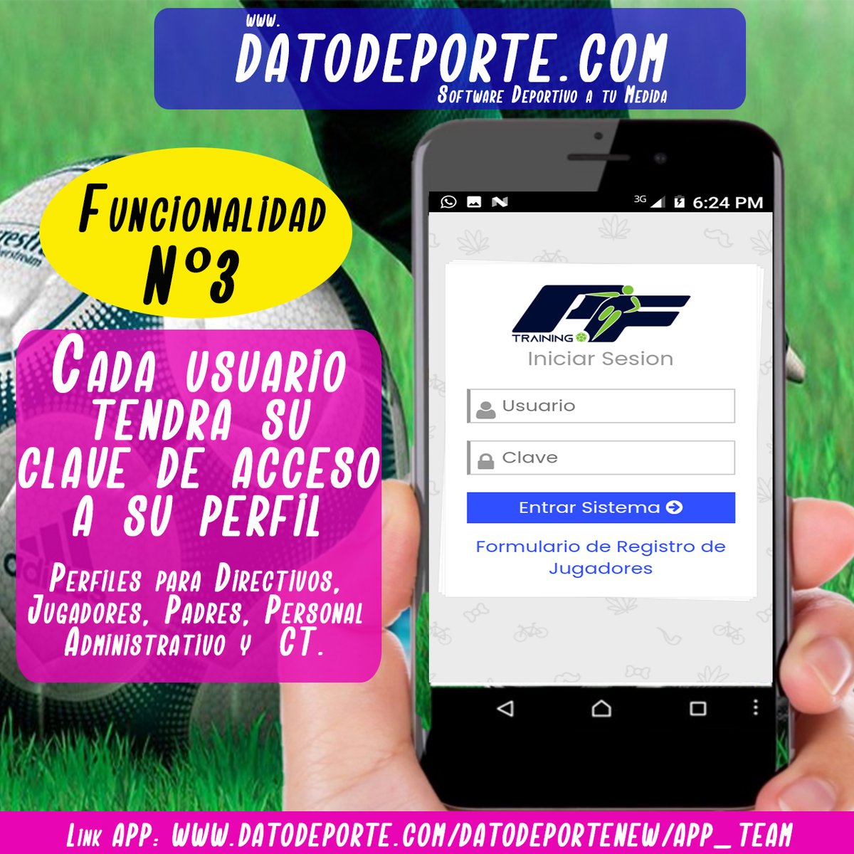 datodeporteBnas's tweet photo. Software para Clubes de Fútbol || Tenemos diferentes perfiles o funcionalidades para los usuario registrados: jugadores, padres, directivos, personal administrativo, cuerpo técnico, entre otros || Cada uno con las automatizaciones definidas por el sistema https://t.co/Meo7VPr2Nt
