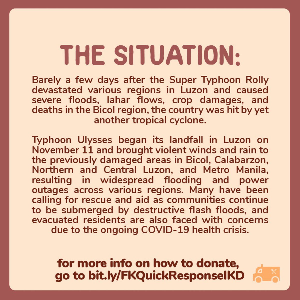 Donated P1000 to FKQuickresponeKD ( @_fayelle) for rescuers and victims of  #UlyssesPH. Match me.