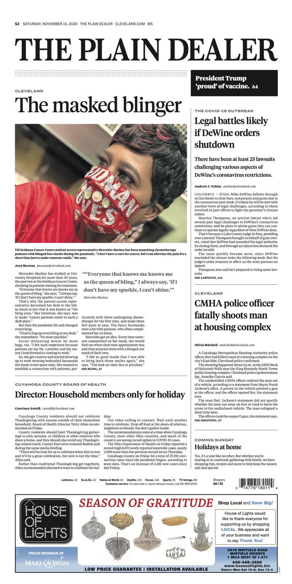 Check out the front page of the Cleveland Plain Dealer. Mercedes embodies the UH-Seidman Cancer Center spirit, perfectly!! #UHSeidmanCancerCenter, #UHproud