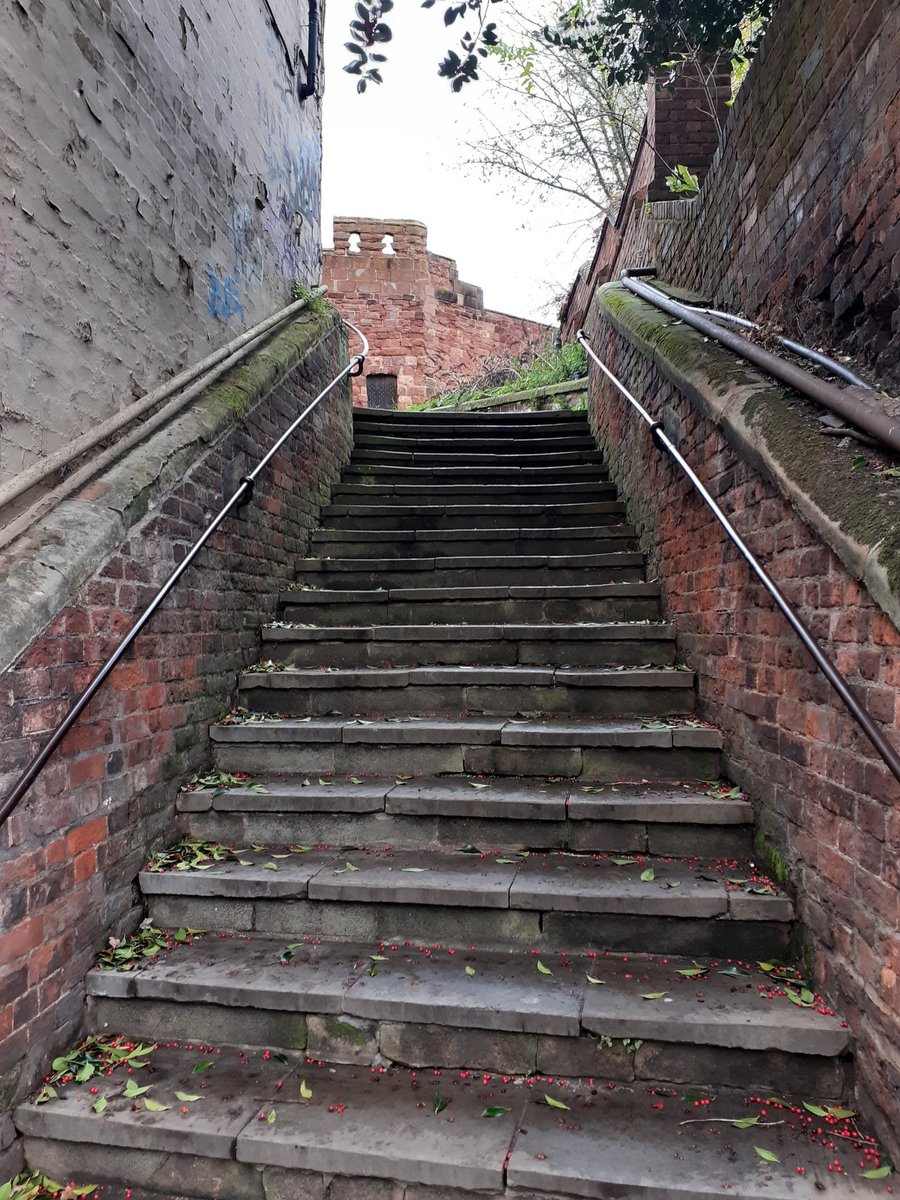 You have The Dana. This takes you up around the base of the castle, through one of the two remaining town wall arches, and on to the station.