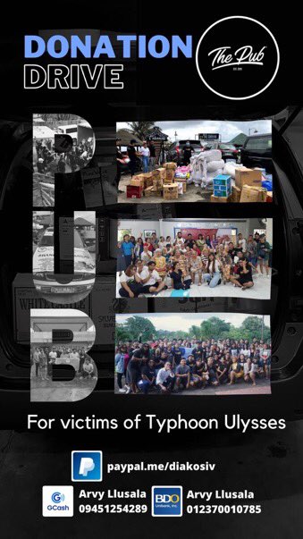 Donated P1000 to The Pub relief ops for victims of  #UlyssesPH. Match me.