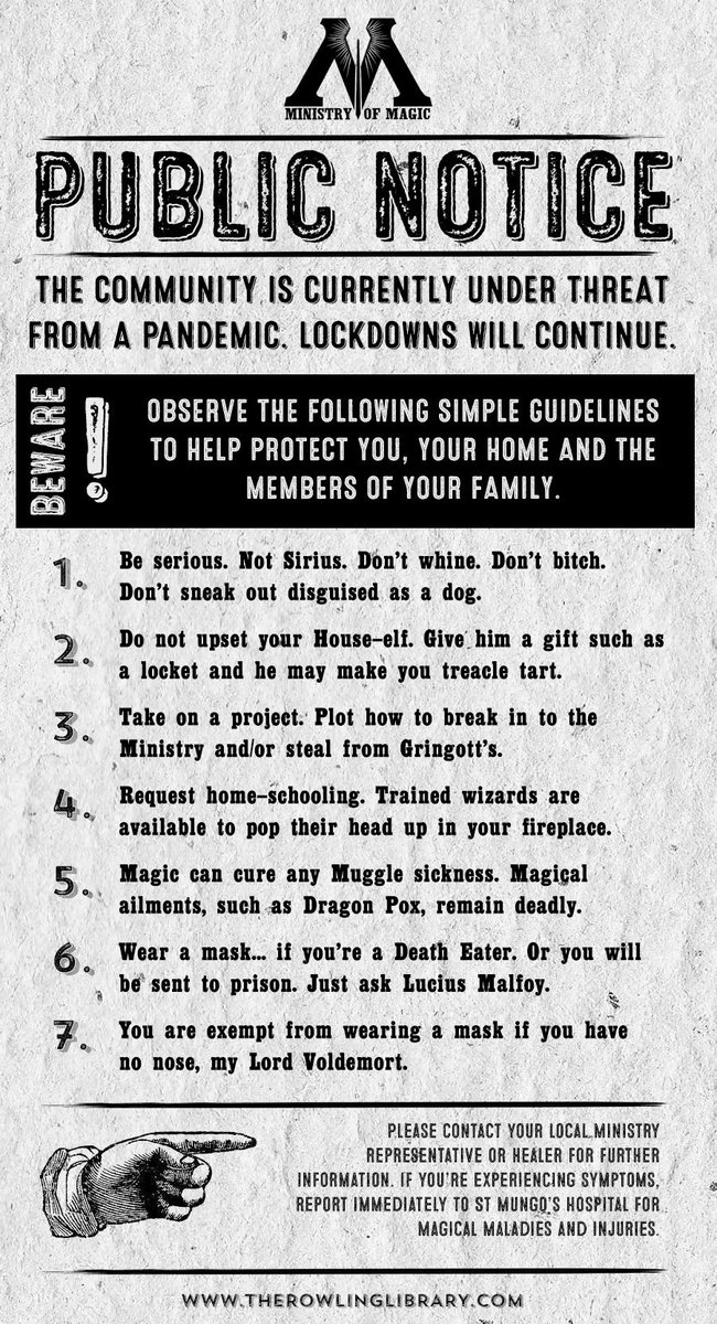 wordtwiddler's tweet image. Wizard Guide to Lockdown!

#HarryPotter
#19YearsLater
#Lockdown2 
#WizardingWorld

Full article @rowlinglibrary magazine | Written by @ofhorton