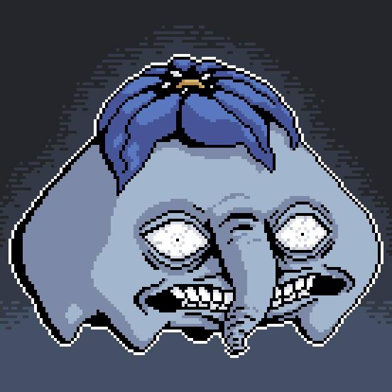 Broelbrak's tweet photo. Finally got more than 100 followers on twitter! Here is a new avatar to celebrate! #pixelart #horror #trumpet #elephant #dubio #characterdesign #monster #itojunji #forgetmenot #avatar #originalcontentartist #NobodyArtistClub #art #artwork #ArtistOnTwitter #gamedev #artshare https://t.co/YGAh13a6mY