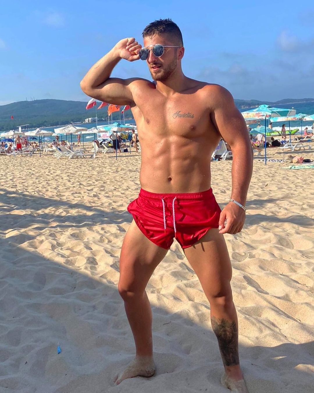 Red gay beach erotic