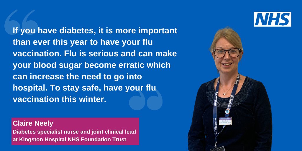 NHSEnglandLDN's tweet photo. This #WorldDiabetesDay we want to remind Londoners with diabetes to book their flu jab. Having diabetes puts you at a greater risk of becoming seriously ill from flu than the general population. 

Find out how to book an appointment: https://t.co/bAYDvuOETk @KingstonHospNHS https://t.co/7rjodJz3Cp