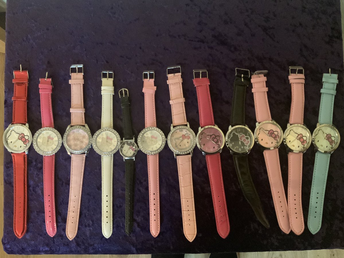 12 x Hello Kitty Watches. New but need new batteries. Free UK postage. £20. Message me for more information.