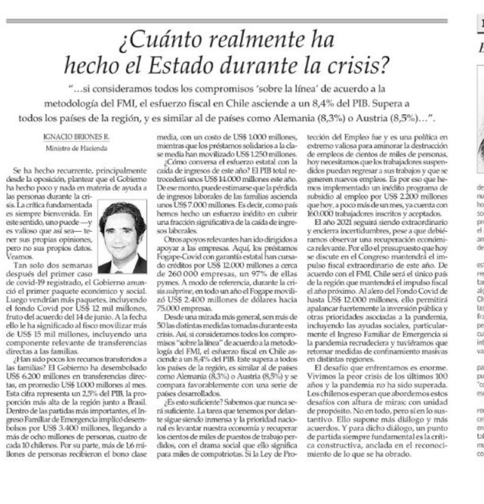 clarroulet's tweet photo. Recomiendo columna del Ministro de Hacienda https://t.co/L73HgCAmUC