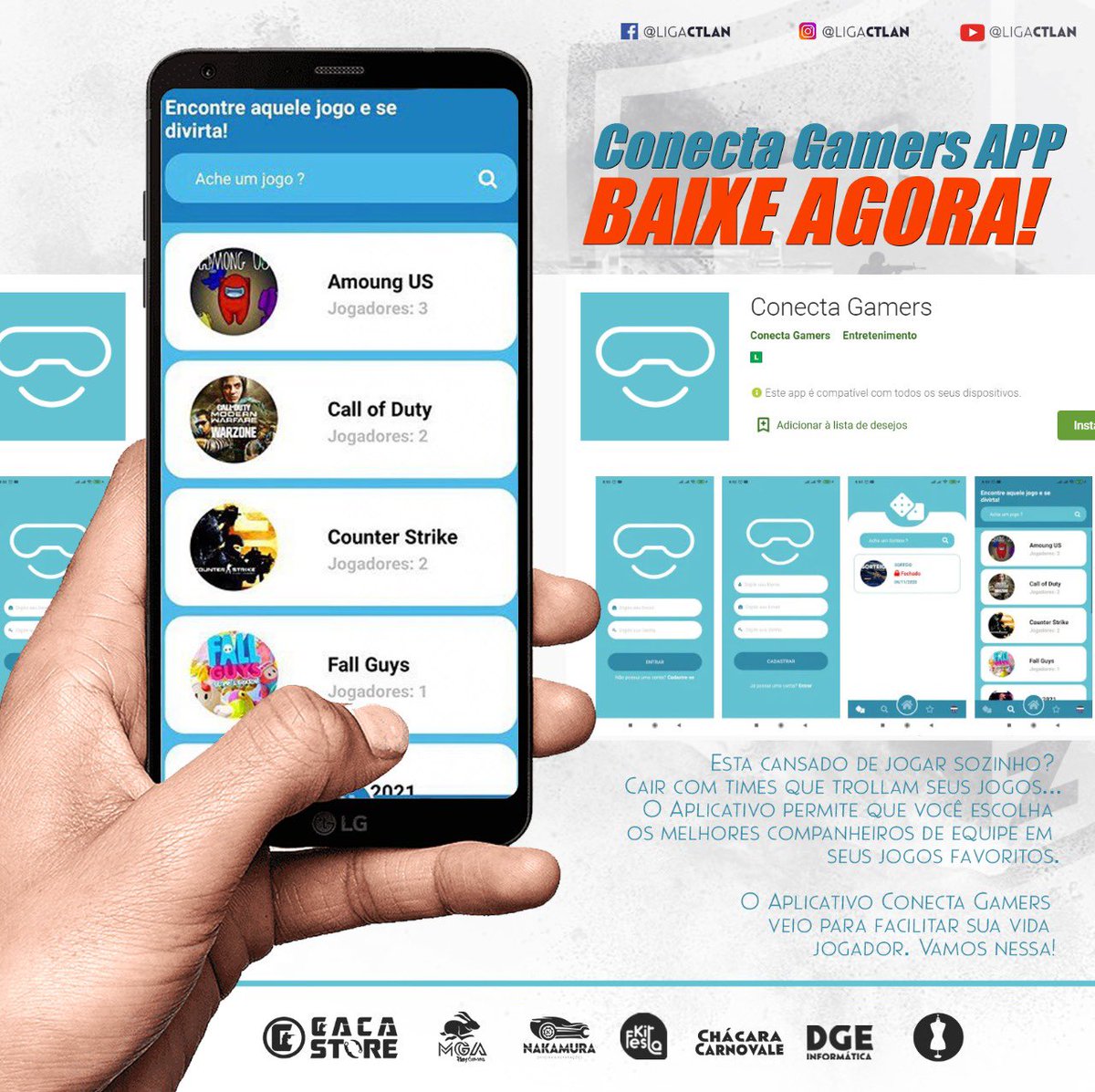 ligactlan's tweet photo. Olha só, o APP do nosso parceiro @conectagamers, o link do download tá na nossa BIO!

Encontre alguém para formar uma equipe e jogar seus jogos favoritos!

Pesquisar Jogadores!
Nós trouxemos esse recurso para um novo nível.
Cansado de jogar sozinho? Cair com trolls nos seus jogos https://t.co/5d24451SPg