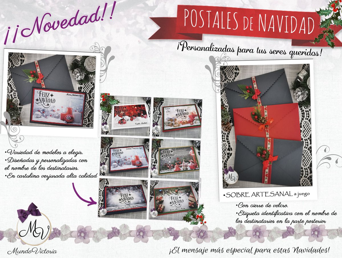 MundoVictoria15's tweet photo. Llegan las Navidades...
¿Quieres enviar un mensaje especial a tus seres queridos?

Elige entre variedad de modelos de estas preciosas postales navideñas artesanales.

Sobre artesanal a juego (opcional) https://t.co/GbJiJD6ZeA