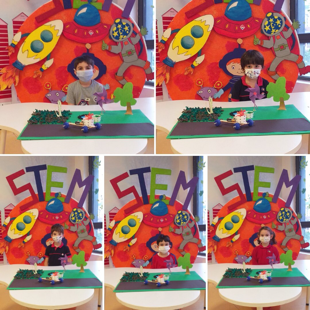 #STEM fuar haftasında 1. sınıf öğrencilerimiz ‘Makineler Dünyası’ temasında Çömez'in problemini kıvır bırak araba modeli tasarlayarak çözdüler. #STEM proje sunumlarını başarıyla gerçekleştirdiler.