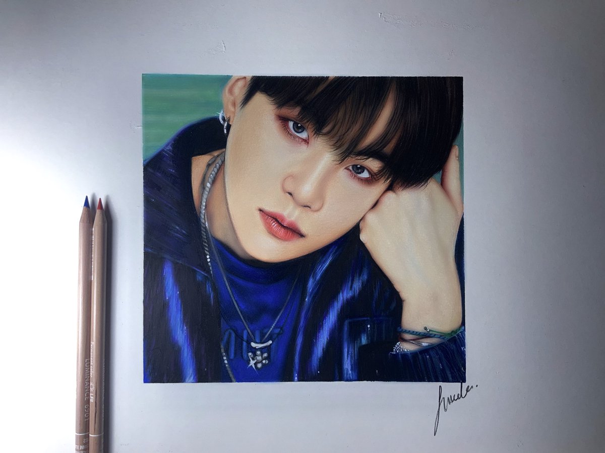 Bitmiş halini paylaşıyorum sonunda ✨ canım çıktı resmen çizerken işte Min Yoongi etkisi :')