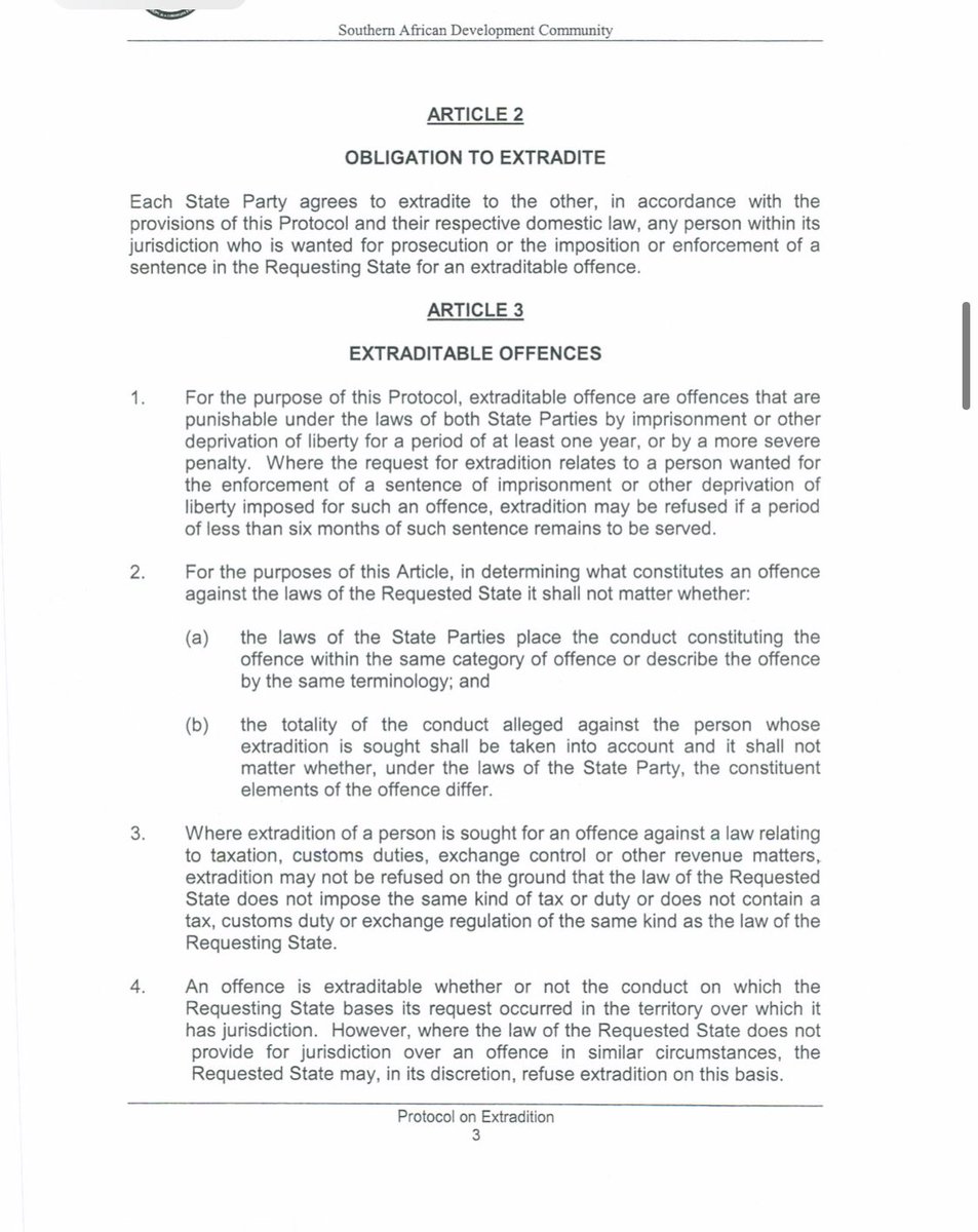 Malawi is a signatory of the SADC protocol and other legal instruments on extraditions. We will not hesitate to invoke these provisions and instruments to assist law enforcement agencies to extradite fugitives of justice.