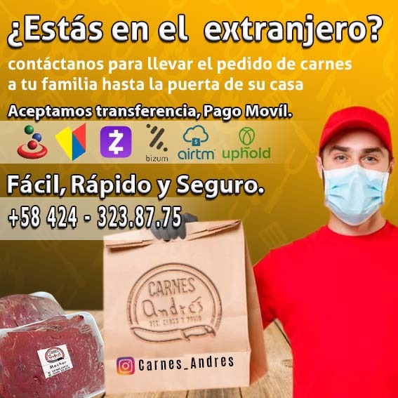 CarnesAndres's tweet photo. ¿Estás en el extranjero?
Nosotros te ayudamos. 
Contáctanos
#Maracay #familia #extranjero #Carnes #pedidos https://t.co/KM7uy74yCM