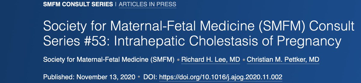 AJOG_thegray's tweet photo. Society for Maternal-Fetal Medicine (SMFM) Consult Series #53: Intrahepatic #Cholestasis of #Pregnancy https://t.co/LzAOhsolDE https://t.co/VMo7Gcguob