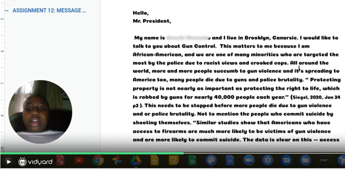 #AcademicUpdate 'Hello, Mr. President...' Last week, our students identified a social problem in their Research class and collected their findings into a letter to the next U.S. President. Uzochi (XLIII) wrote about the need for stricter gun control laws.
