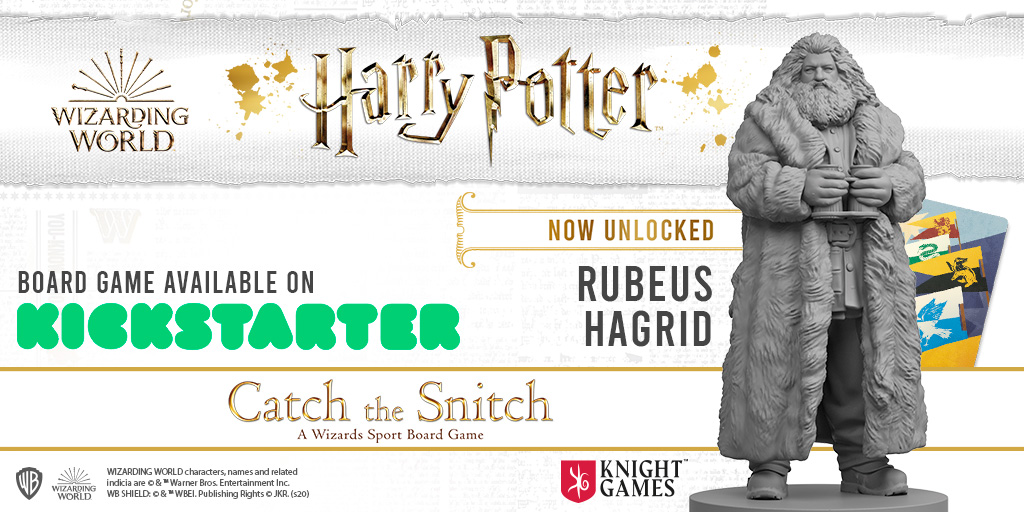 Rubeus Hagrid spectator UNLOCKED!
The most famous forest ranger of #Hogwarts arrives to Catch the Snitch.
With its great and loud voice allows your teams to keep the focus into the pitch and ignores the distractions.

Now available on Kickstarter! bit.ly/36oNna0