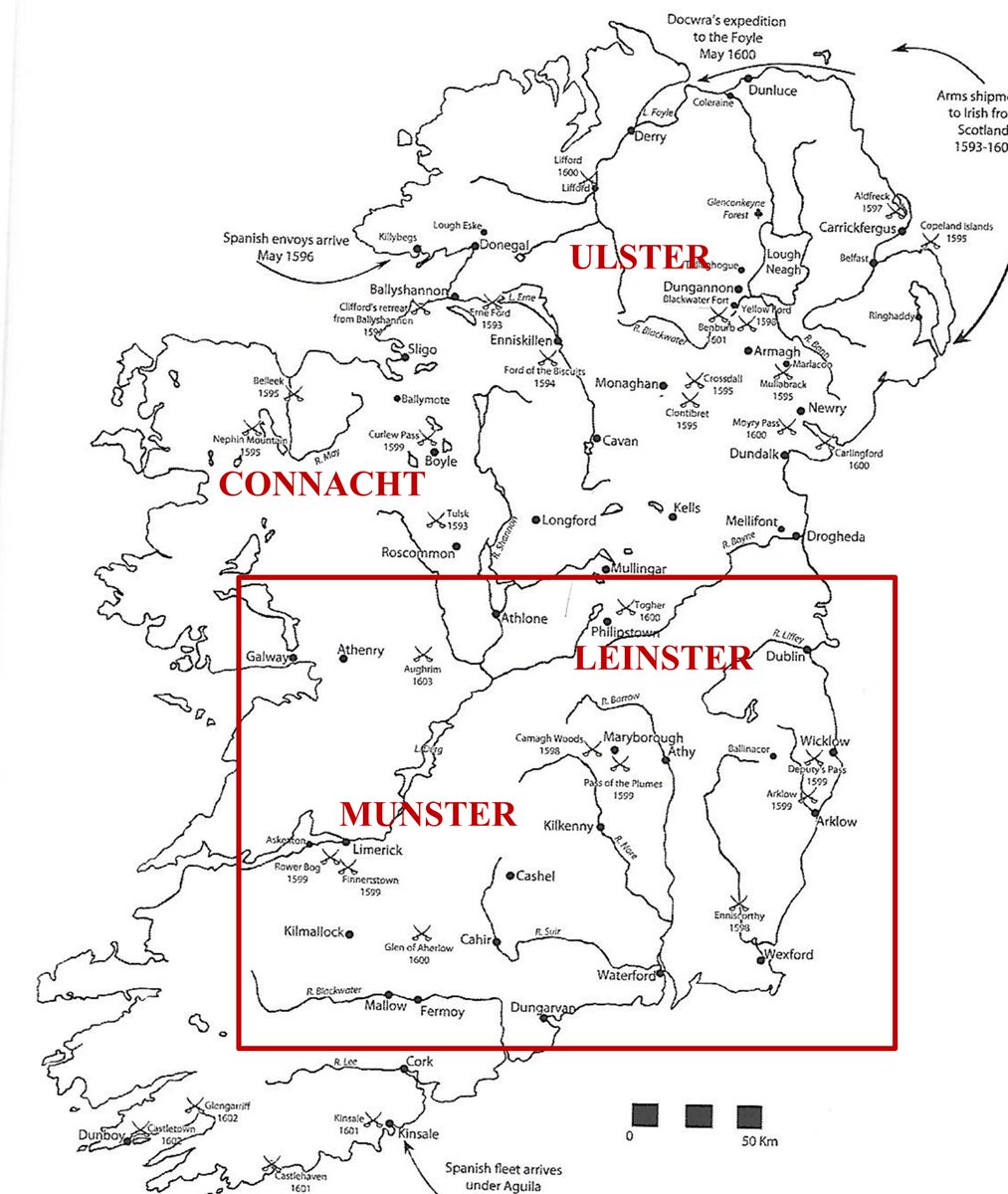 En el mes de mayo el conde de Essex inició una campaña que se alargaría hasta el mes de julio y que tenía por objetivo pacificar la provincia de Munster.