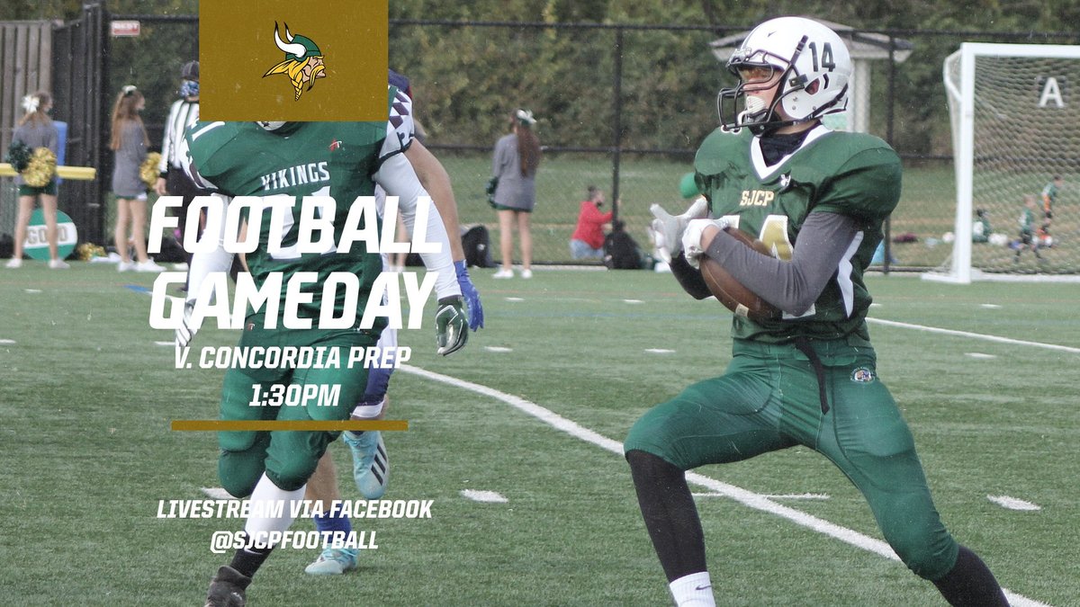 Good luck to Vikings Football who takes on Concordia Prep this afternoon. Catch them in action via Facebook livestream @SJCPFootball. 🏈

#GoVikings #SJCPAthletics #TogetherAsOne