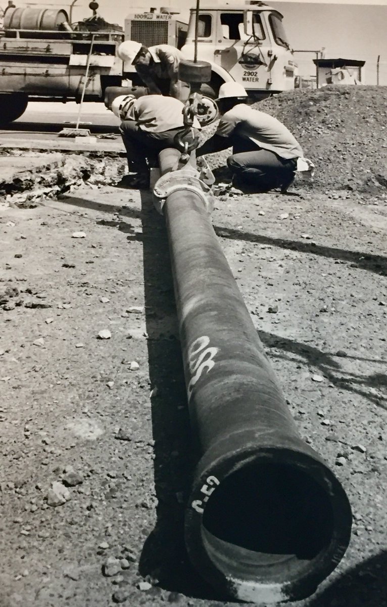 CityofPhoenixAZ's tweet photo. In today's #NovembertoRemember we look back at a basic city service, water. Phoenix Water Services Department is over 110 years old. These pictures are from the 1920s to the 80's. #Phoenix #PHX #Historic #History #PhoenixHistory #oldphoenix https://t.co/hwvfcmeadM