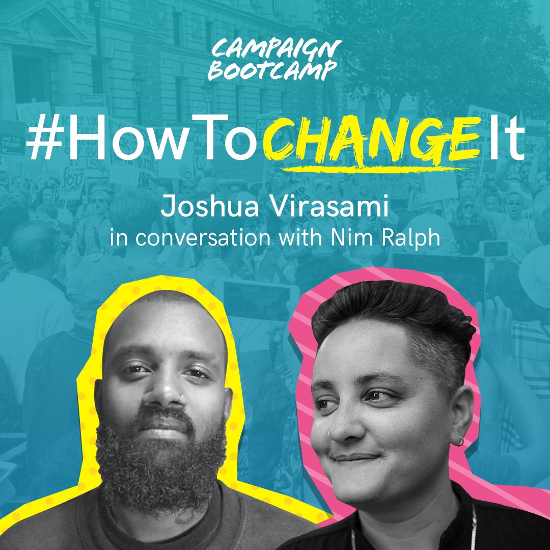 NMRLPH's tweet image. I’m really excited to be having a public conversation with friend, comrade and co-agitator @JoshuaVirasami on his amazing new book #HowToChangeIt at 5.30pm on 24th Nov. Tickets here  bit.ly/2K9KFh9