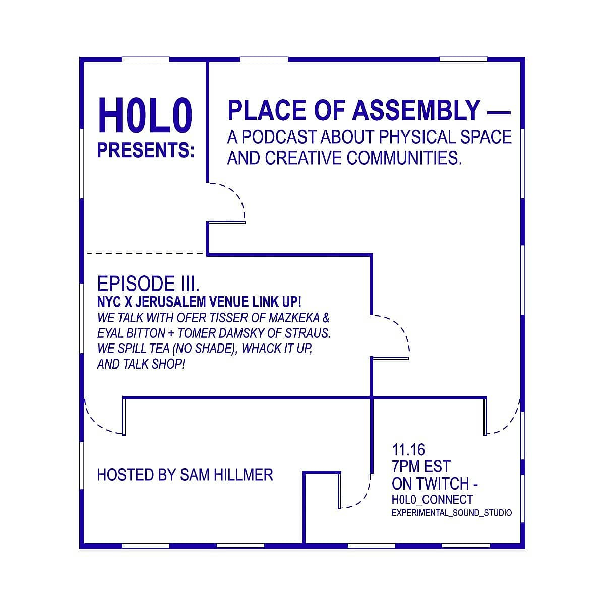 Monday on Place of Assembly, we link up with two venues from Jerusalem,  @mazkeka_venue + #Straus, we chop it up and compare notes! All of our venues are in basements, so I'm sure we'll have complaining to do
🤣😭
Thnx 2 <a href="/8ballradio/">8ballradio</a> + @esschicago 
7PM EST
Twitch - @ h0l0_connect