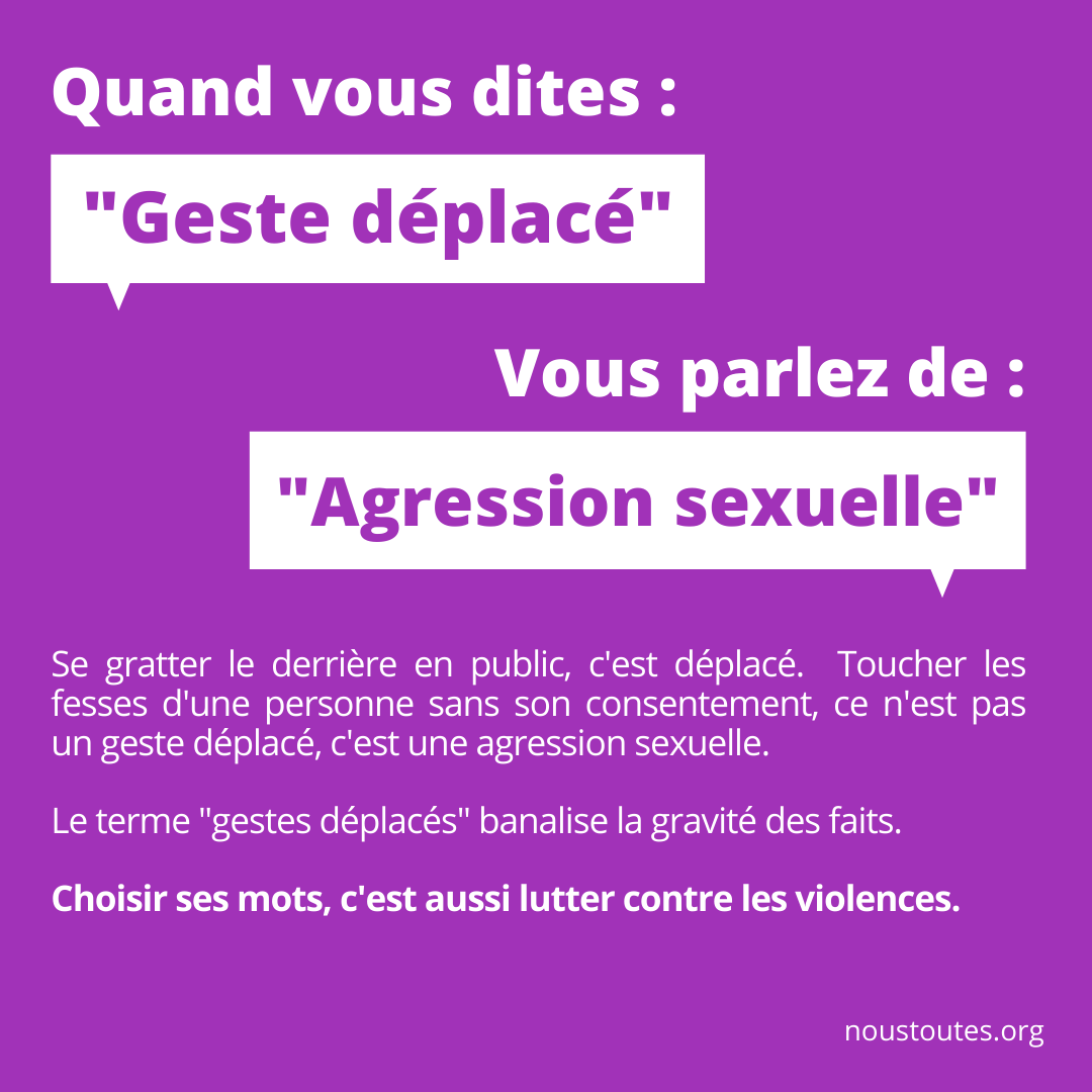 NousToutesOrg's tweet photo. 💬 "Pédophilie", "blagues salaces", "baiser volé"
Choisir ses mots, c'est aussi lutter contre les violences.

🗣 Partagez ces visuels !

✊ Le 21 novembre, participez à la journée de mobilisation en ligne contre les violences sexuelles. #NousToutes https://t.co/KiNgieGE4B https://t.co/staQTq1mcc