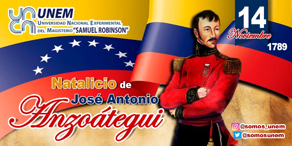 El #14Nov de 1789 nace el prócer José Antonio Anzoátegui, oficial del Ejército Venezolano en la guerra de la independencia y Jefe de la Guardia de Honor del Libertador Simón Bolívar. Participó en las batallas de Araure (1813) y en la primera de Carabobo (1814).
@MPPEDUCACION