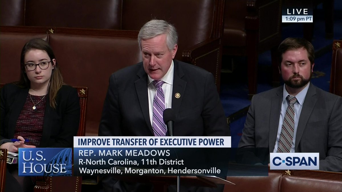 Legislation to improve the orderly transfer of executive power during Presidential transitions was signed into law by President Trump in March.Senate passed bill by UC in 2019 & House in Feb on voice vote,following debate managed by then-NC Rep/now WH Chief of Staff Mark Meadows.