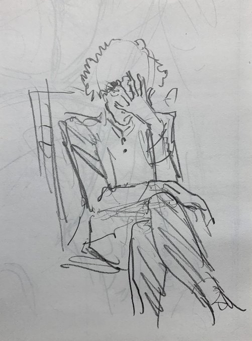 1枚目、とあるミュージシャン。2枚目、ダイエットした足の長いおじさん。三枚目、シュワちゃん。仕事の合間にこんな落書きをしてます。 