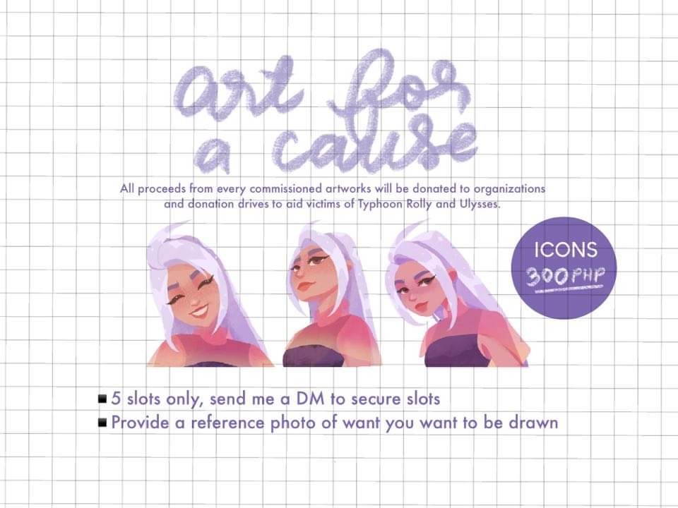 i really wanna give out more monetary donations, so im opening #ArtForACause commission slots! 
 
if you're interested, please send me a DM. proof of donation will be uploaded and included in the replies under this post. 

#artph #artforacauseph #TyphoonUlysses #TyphoonUlyssesPH