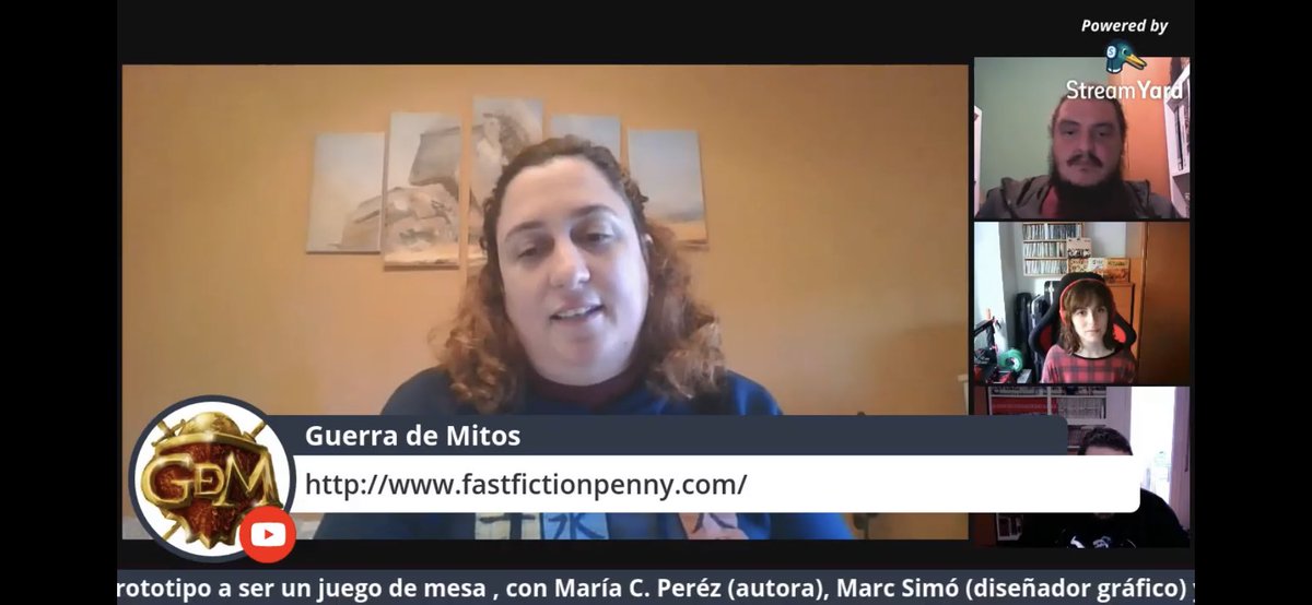 astromartux's tweet photo. @Ivorwen3 & @AutorPak en la charla del Proto al juego del @DAUBarcelona 😍 Ahí nuestra María, autora de #MythGate nombrando a @FictionPenny 💜 @Guerrademitos https://t.co/ENavoKuvqD