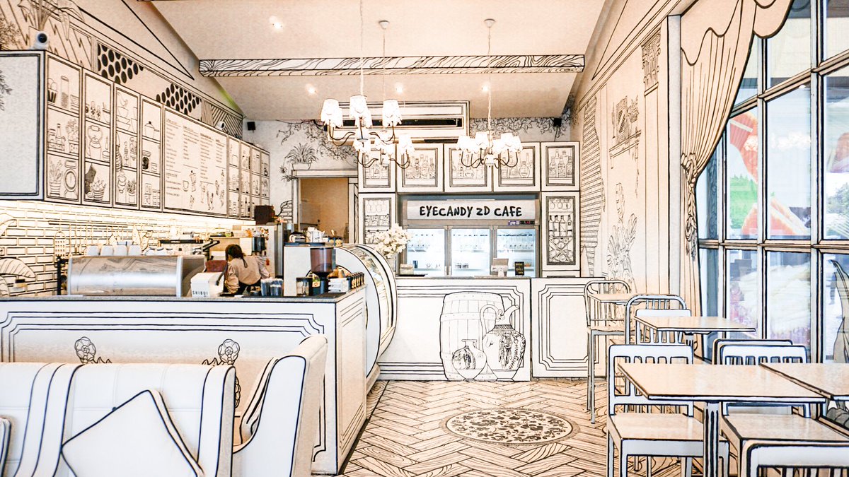 TogetherNp's tweet photo. Eyecandy 2Dcafe คาเฟ่ลายเส้น 2 มิติ ย่านราชพฤกษ์ ร้านกาแฟสุดครีเอท โดดเด่น แปลกใหม่ เหมือนเราหลุดไปอยู่โลกการ์ตูนขาว-ดำ ขนม-เครื่องดื่ม สีสดใส ถ่ายรูปตัดกับฉากร้านสุดๆ ทุกเมนูเป็นเมนู Homemade ร้านคิดขึ้นเอง @ReviewCafe_TH @aroii https://t.co/OToe30gssk