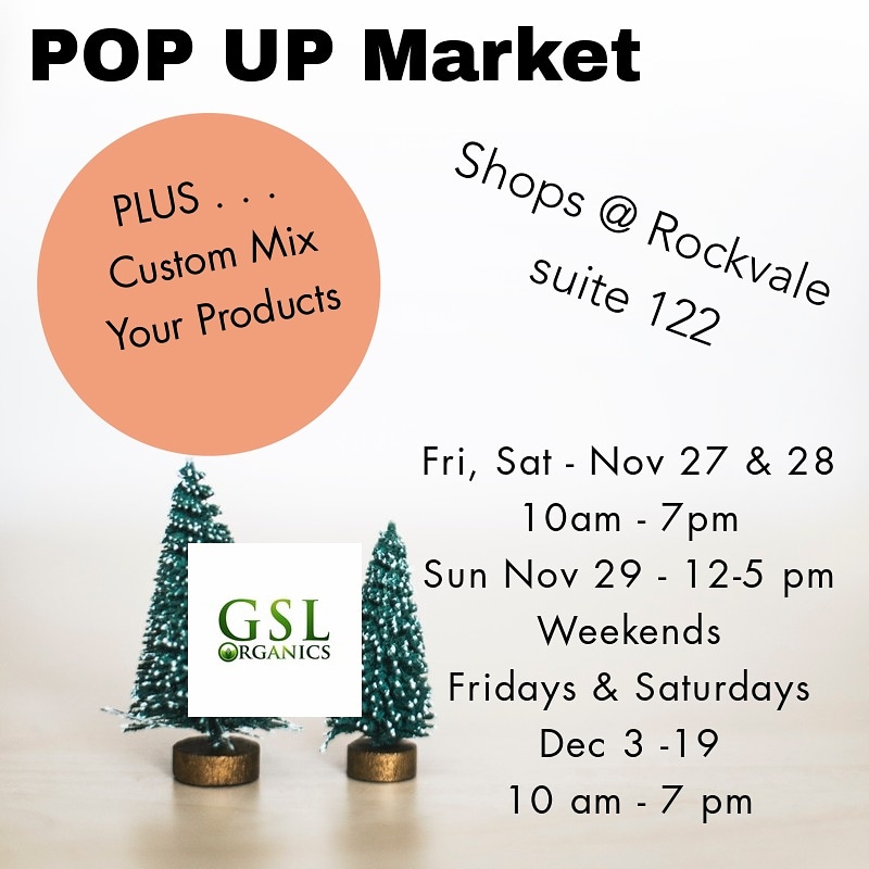 GSL Organics,

Clean Products for Clean Living

Woman owned and operated

-

More information:

gslorganics.org/events

  #lifestyle  #womeninbusiness #events #handmadesoap #discoverlancasterPA #localbiz #beauty #shoponline #shops@rockvale #bodycare #holidayshopping