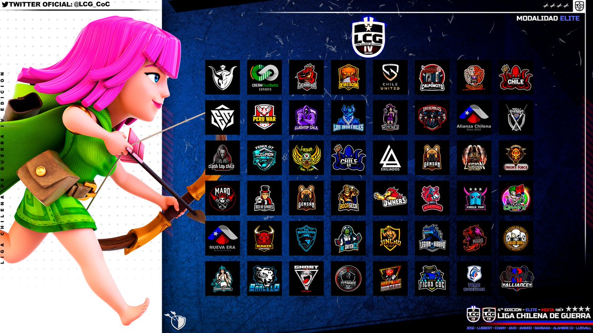 Aquí los clanes de nuestra modalidad Élite, les deseamos suerte a todos los clanes y que gane el mejor🇨🇱🇨🇱🇨🇱... Cual es tu favorito ???...