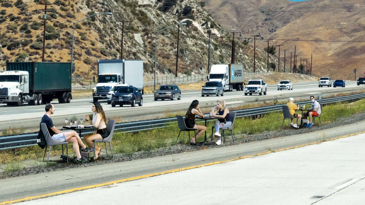 TheOnion's tweet image. L.A. Designates Open-Air Dining Areas Along 101 Freeway Median bit.ly/38OlGKm