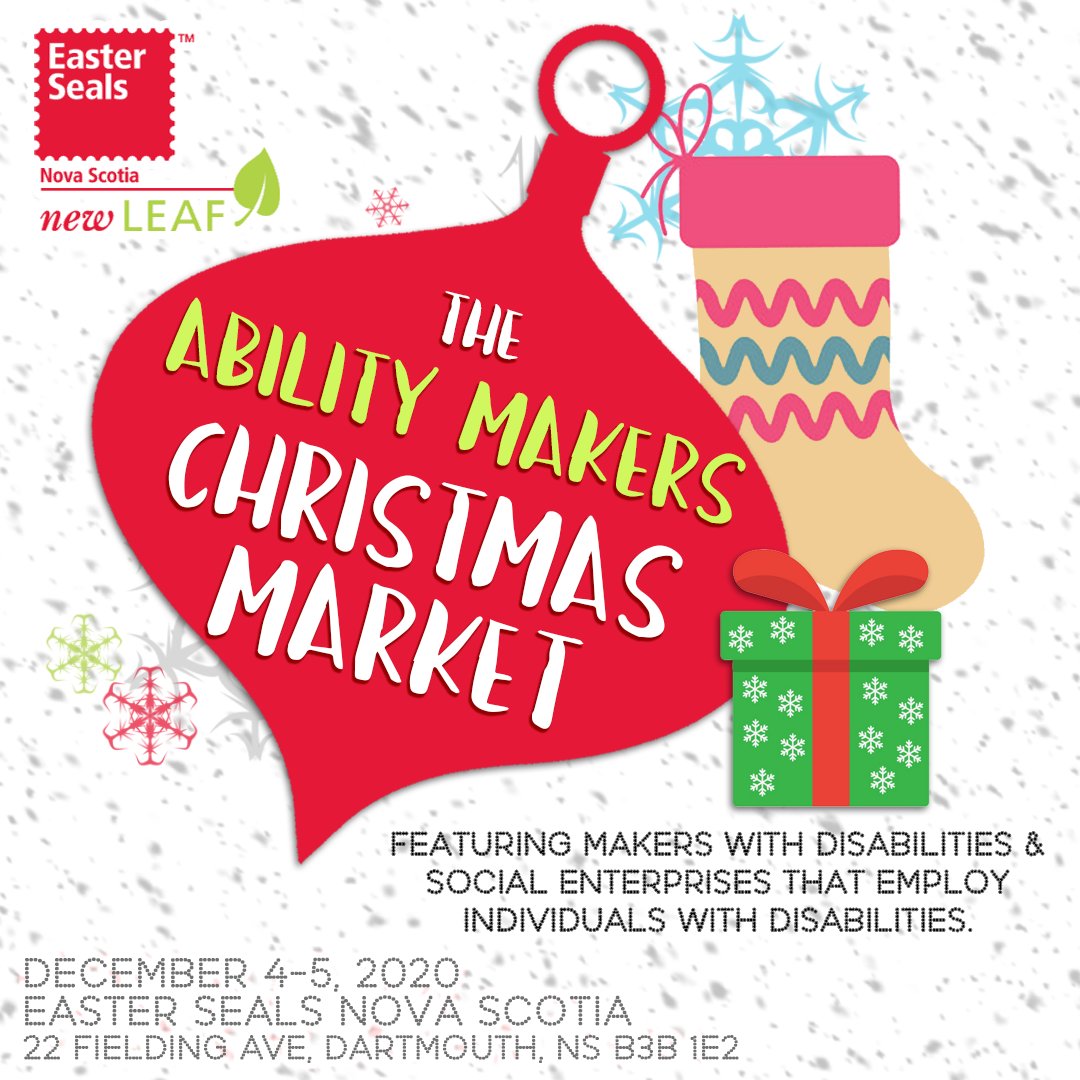 eastersealsns's tweet photo. The 3rd Annual Ability Makers Christmas Market is happening on December 4-5 at our centre! Get your Christmas shopping done while supporting people with disabilities!
#localhalifax #localdartmouth https://t.co/vCGULYneMe