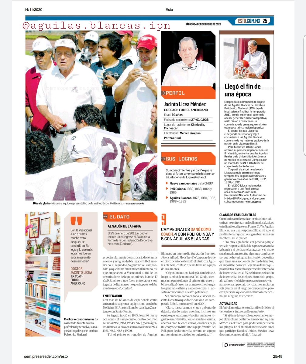 Reportaje al Dr. Jacinto Licea Mendoza en el periódico Esto.