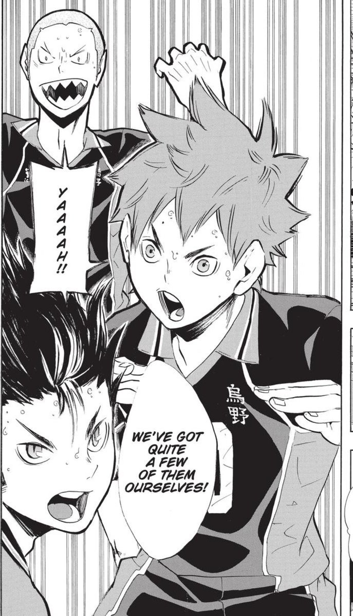 the way his body moved and had the physical ability, required to only master basic skills and finesse new techniques and such.Suga himself noticed that johzenji had admirable athletic ability. And he then makes a direct comparison between the opposing team and karasuno’s