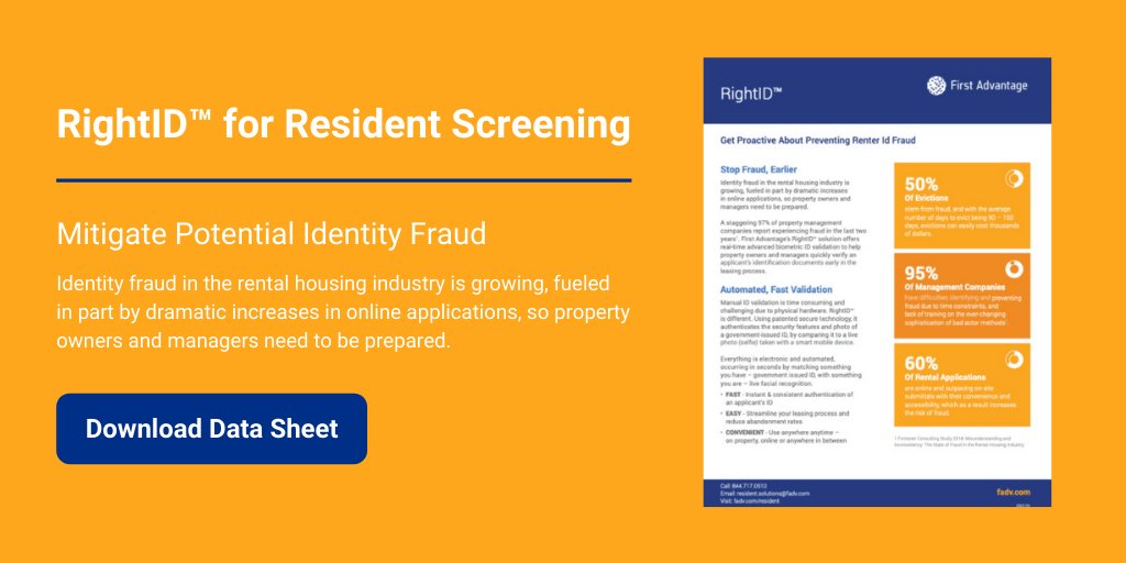 firstadvantage's tweet image. Only 2 days until #OPTECH2020! Stop by our virtual booth to learn how we can help you prevent renter #identityfraud with our product RightID™ ✅ 

Get the data: fadv.com/data-sheet/rig…

#ResidentSolutions #ResidentScreening @apartmentwire #backgroundscreening