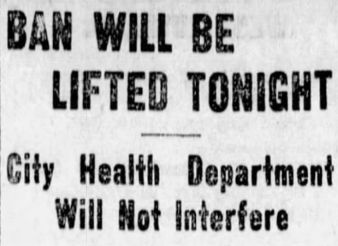 Effective Sunday, November 3, 1918, the statewide ban on public gatherings would be lifted but local health officials can continue with a local ban if needed.(source: The  @RutlandHerald, November 2, 1918)