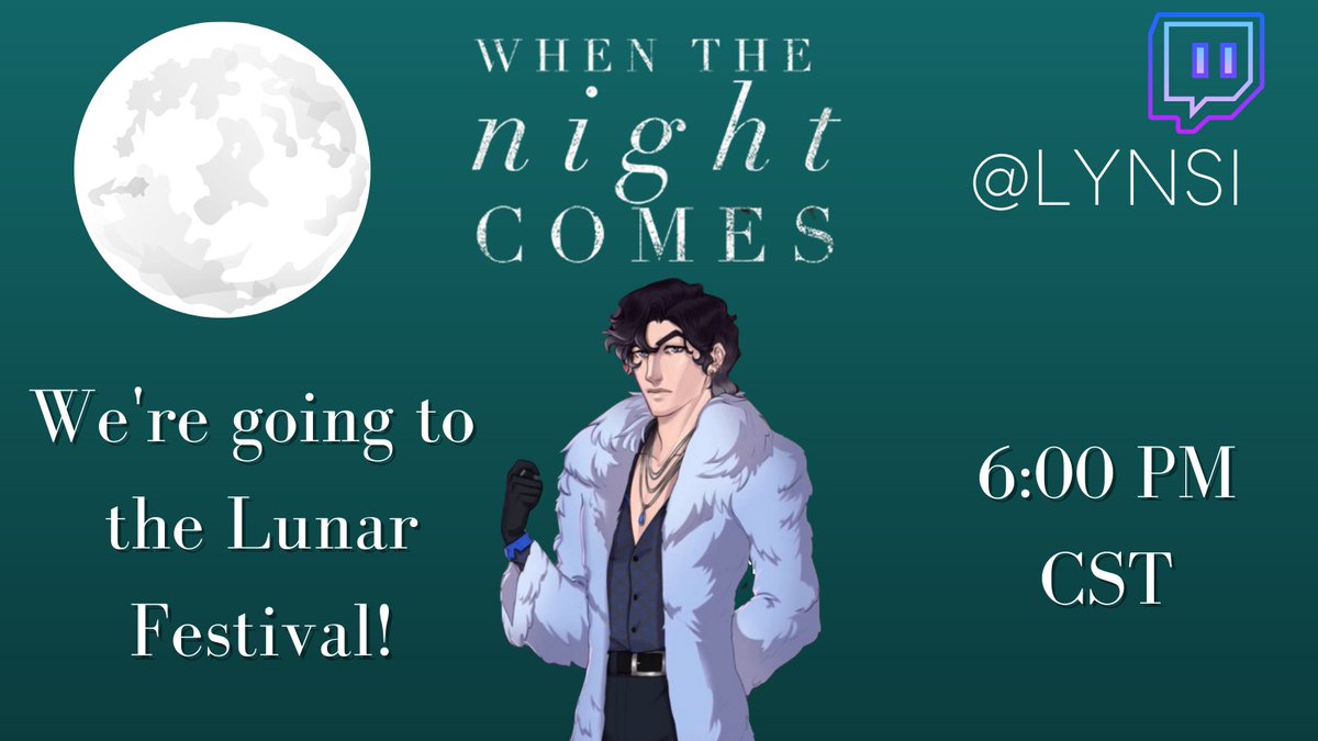 ItsLynsi's tweet photo. We pick up this evening at the Lunar Festival! In the thread I have 3 outfit options for the fest. Lmk your fave and whichever wins is what I'm creating tonight's streaming look around. 🤩😝
#WhenTheNightComes 
#CalmingContent
#TwitchStreamers #LunarisGames #visualnovel https://t.co/sNpHOiuNJe