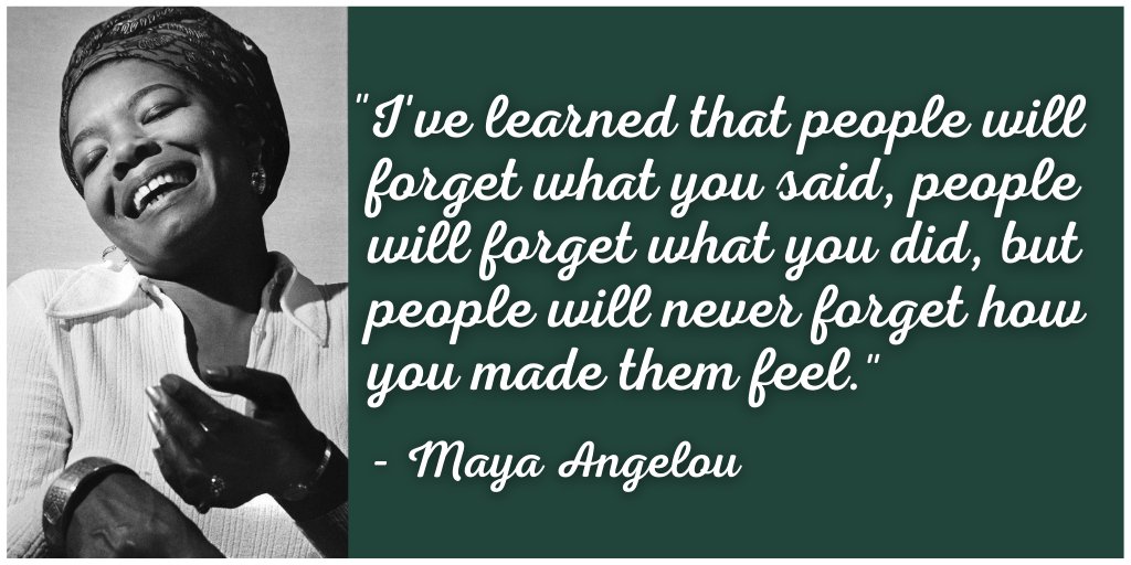 A thoughtful quote from Maya Angelou to inspire! Maya Angelou (1928-2014) was a civil rights activist, American poet, and memoirist. To learn more about Maya Angelou and everything she has accomplished in her lifetime, please visit: poetryfoundation.org/poets/maya-ang…