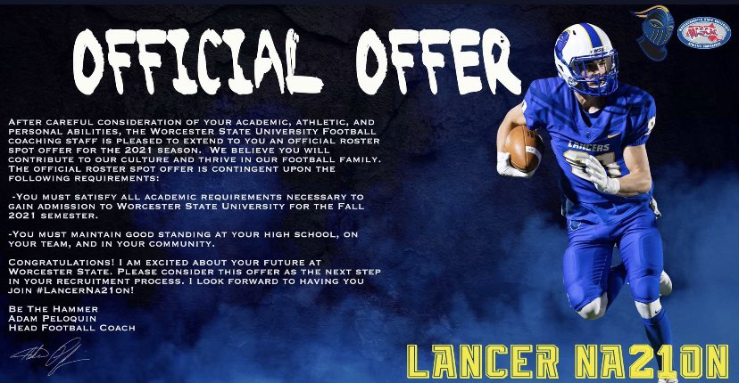 SeanII13's tweet photo. Thankful to receive an offer from @WSU_LancerFB! Thank you @CoachBesaw for the tour and the help! 
#LancerFootball https://t.co/SSvMz7I7En