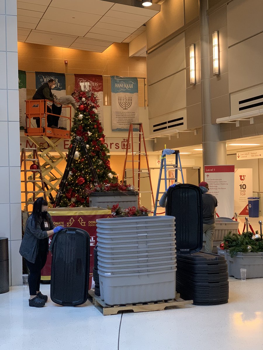 JeffCampsenMD's tweet photo. #COVID19 can’t stop #Christmas2020 decorating #trees @UofUHealth #MaskUp https://t.co/lfWyW873rh