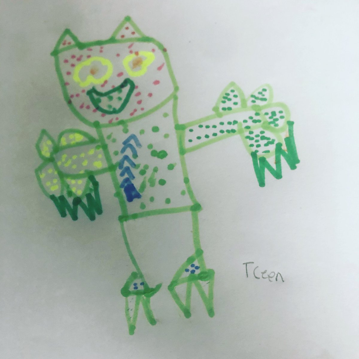 LetteysDrawings's tweet photo. My oldest sons drawing 🥰 he’s 6 and I’m very proud of him!! Sorry proud mummy moment here 🥰😍 cat power ranger design #art #littleartist #mummyandsontime #drawing #artistsontwitter #proudparent https://t.co/XUvQv2VhtH