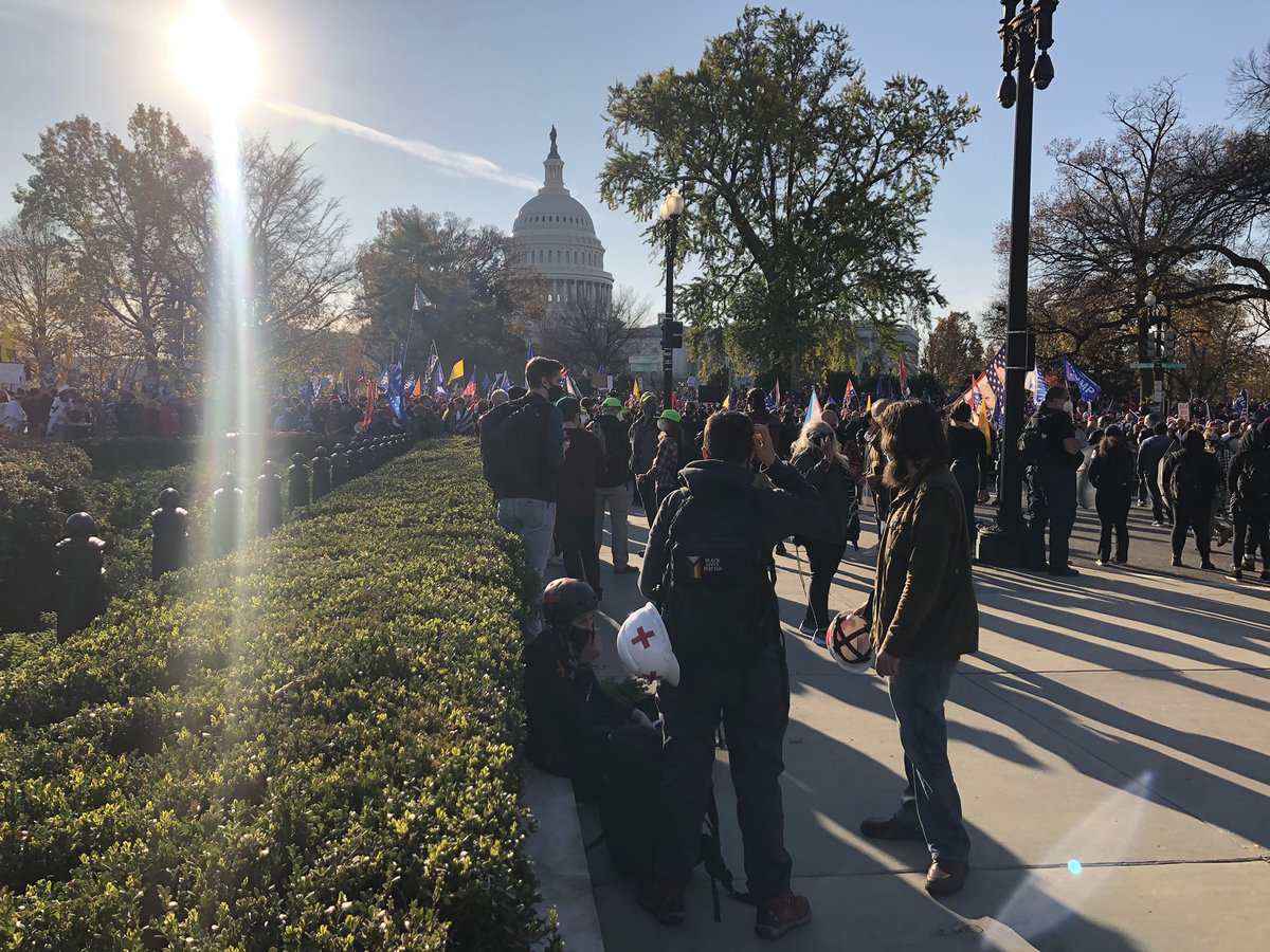 The scene here near the Supreme Court, where Trump supporters and counter protesters are screaming at one another — the US Capitol looming in the background