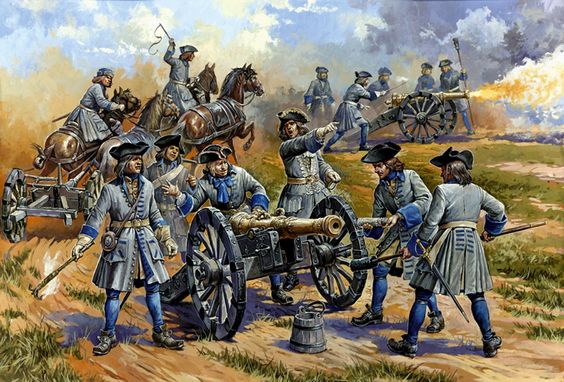 The artillery arm differed little between armies. Anglo-Dutch forces generally attached small field pieces to their infantry battalions, but the ratio of 1 artillery piece for every 1,000 men was still fairly consistent across most armies (though it did vary by theater).